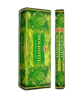 Smudge - Hem Moldavite Incense sticks: A box of 20 premium incense sticks for a calming and aromatic experience.