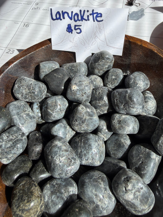 Larvakite Tumbled Stones - Grounding, Protective Healing Crystals for Vitality and Decision Making