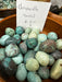 Chrysocolla Tumbled Stones - Healing, calming, and heart chakra balancing. These beautiful Chrysocolla tumbled stones showcase vibrant turquoise-blue colors, perfect for enhancing communication and emotional healing.