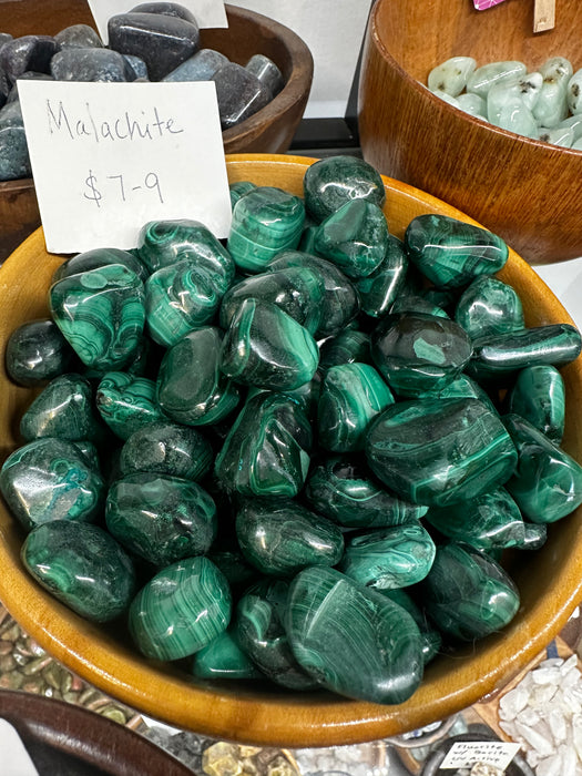 Malachite Tumbled Stones – Healing Crystals for Balance, Abundance & Chakra Activation