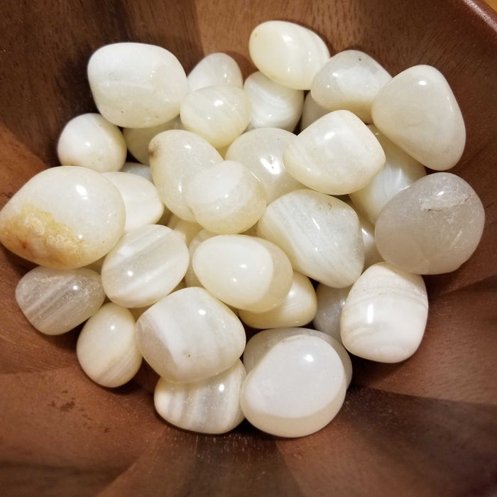 Tumbled stones - White Banded Agate | High Ho Gems and Crystals