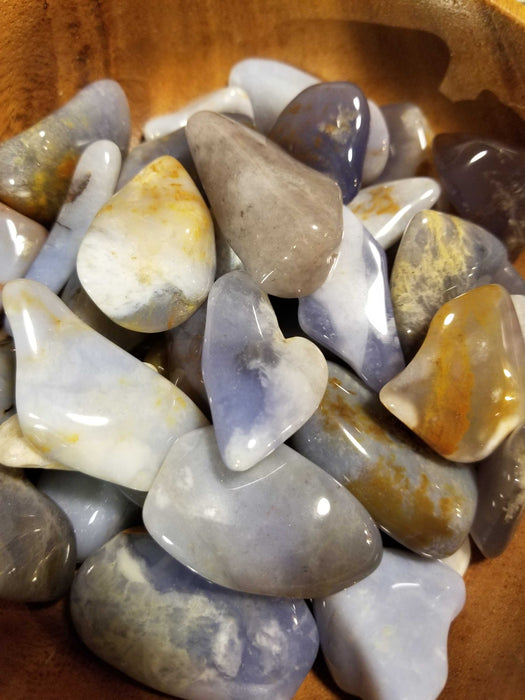 Tumbled stones - Blue Chalcedony | High Ho Gems and Crystals