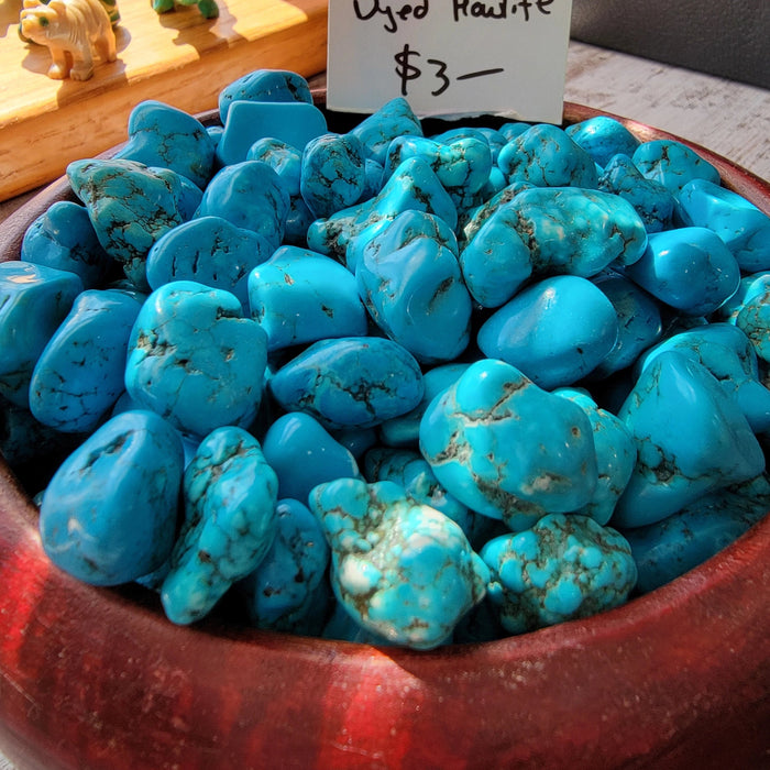 Turquenite (Dyed Howlite) Tumbled Crystals Vibrant Healing Stones for Energy and Calm