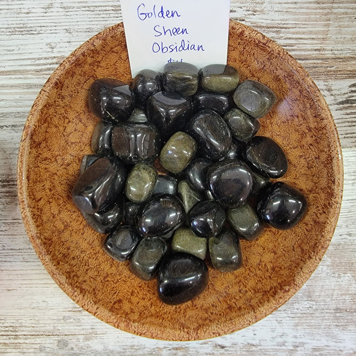 Tumbled stones - Golden Sheen Obsidian
