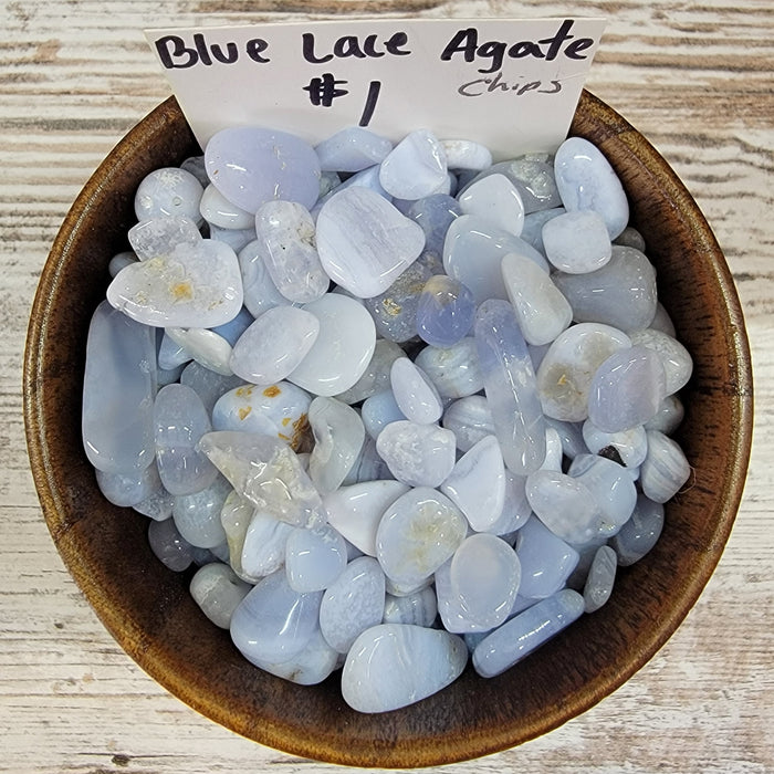 Tumbled stones - Blue Lace Agate - CHIPS
