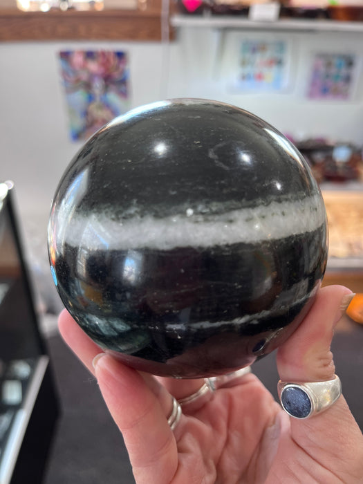 Large Zebra Marble Sphere