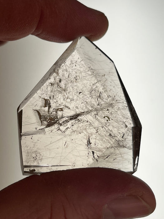 Freeform Clear Quartz with Silver Rutile inclusions